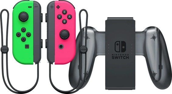 Nintendo Switch Joy-Con set Splatoon Groen / Roze + Nintendo Switch Joy-Con Charge Grip