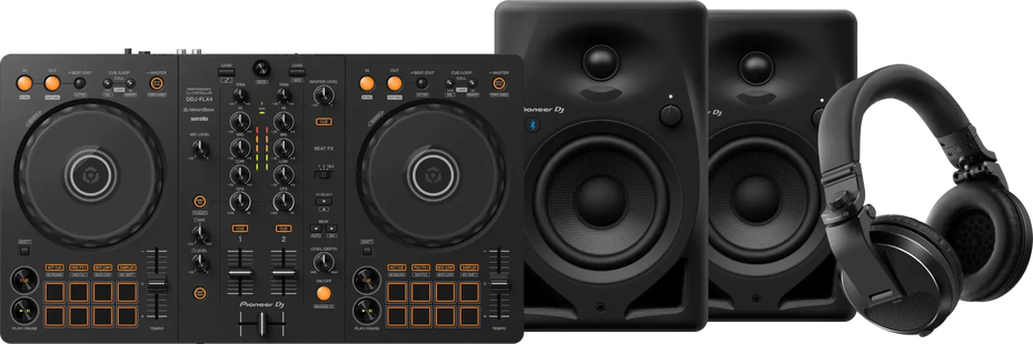 Pioneer DJ DDJ-FLX4 + Pioneer DJ HDJ-X5 Zwart + Pioneer DJ DM-40D-BT Zwart