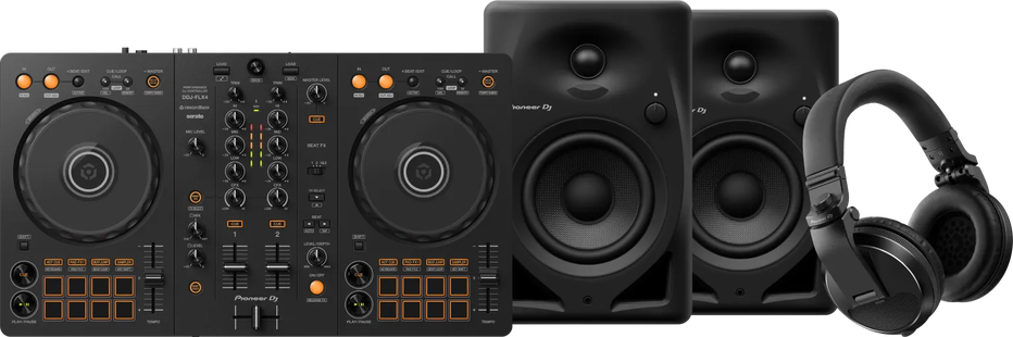 Pioneer DJ DDJ-FLX4 + Pioneer DJ HDJ-X5 Zwart + Pioneer DJ DM-40D Zwart