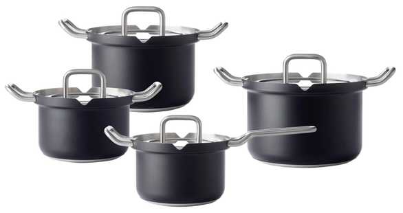 BK-Q-Linair Master Glas Zwart Pannenset 4-delig