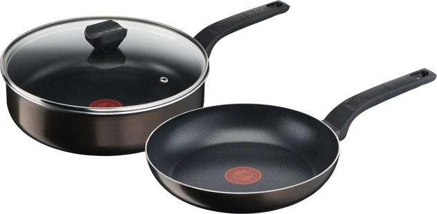 Tefal Easy Cook & Clean Koekenpan 24 cm + Hapjespan met deksel 26 cm