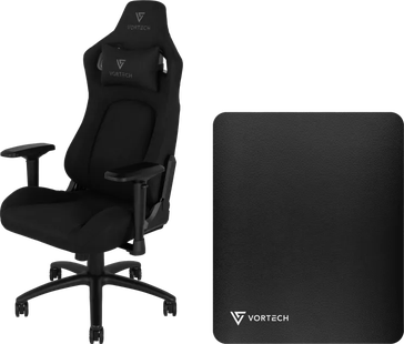 Vortech Pro Gamestoel Zwart + Vloermat