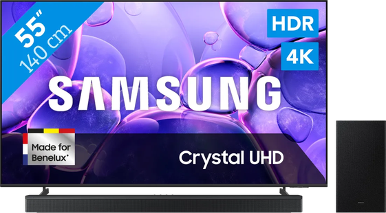 Samsung 55 Crystal UHD U8070F (2025) + Samsung HW-B750F Zwart