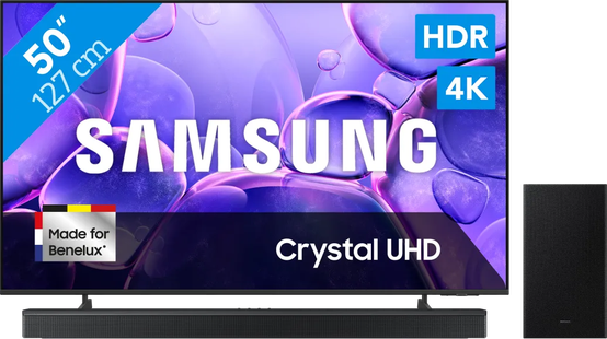 Samsung 50 Crystal UHD U8070F (2025) + Samsung HW-B750F Zwart