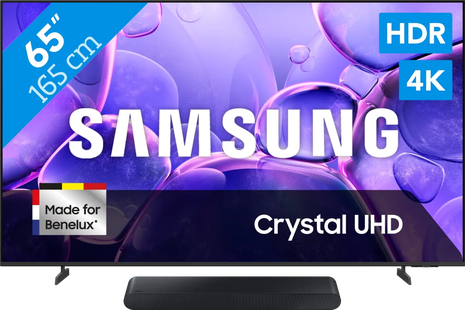 Samsung 65 Crystal UHD U8070F (2025) + Samsung HW-S60D Zwart (2024)