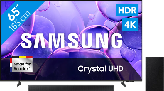 Samsung 65 Crystal UHD U8070F (2025) + Samsung HW-B66CF Zwart