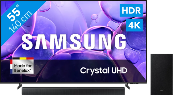 Samsung 55 Crystal UHD U8070F (2025) + Samsung HW-B66CF Zwart