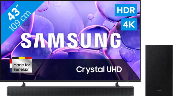 Samsung 43 Crystal UHD U8070F (2025) + Samsung HW-B66CF Zwart