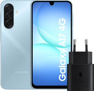 Samsung Galaxy A17 128GB Grijs 4G + Samsung Oplader 25 Watt Zwart