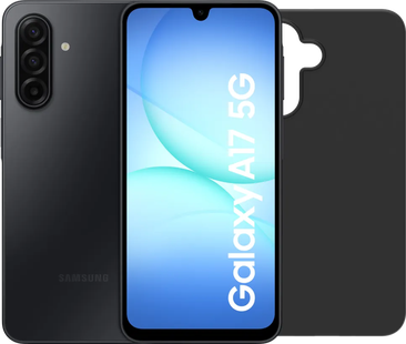Samsung Galaxy A17 128GB Zwart 5G + BlueBuilt Back Cover Zwart