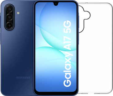 Samsung Galaxy A17 128GB Blauw 5G + BlueBuilt Back Cover Transparant