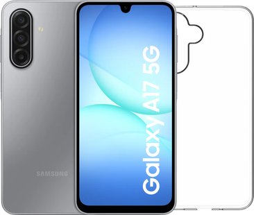 Samsung Galaxy A17 128GB Grijs 5G + BlueBuilt Back Cover Transparant