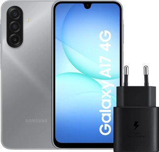 amsung Galaxy A17 128GB Blauw 4G + Samsung Oplader 25 Watt Zwart