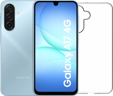 Samsung Galaxy A17 128GB Grijs 4G + BlueBuilt Back Cover Transparant