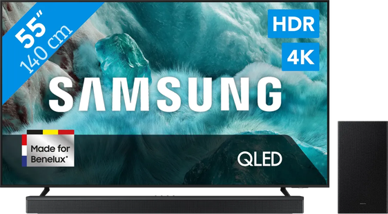 Samsung 55 QLED 4K Q7F4 (2025) + Samsung HW-B750F Zwart