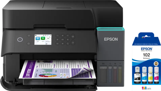 Epson EcoTank ET-3950 + 1 set extra inktflesjes