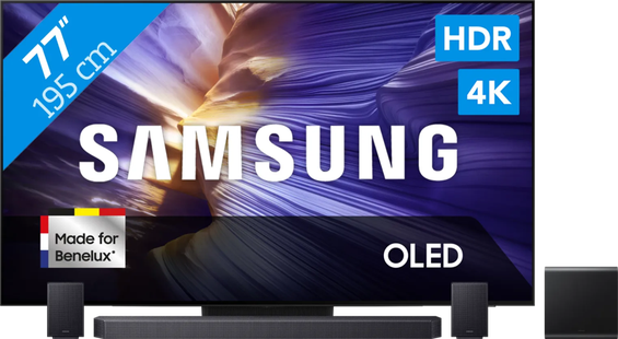 Samsung 77 OLED S90F (2025) + Samsung HW-Q930F Zwart