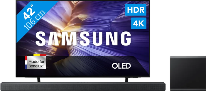 Samsung 42 OLED S90F (2025) + Samsung HW-QS700F Zwart