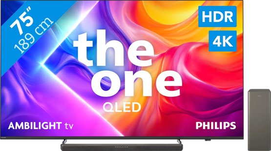 Philips Ambilight 75'' PUS9000 QLED 4K (2025) + Philips TAB8200