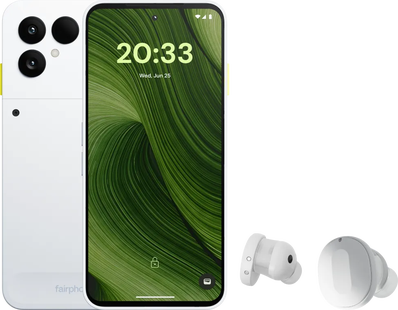 Fairphone 6 256GB Wit 5G + Fairphone Fairbuds True Wireless Earbuds Wit