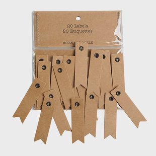 Labeltjes, kraft, klein, 20 stuks