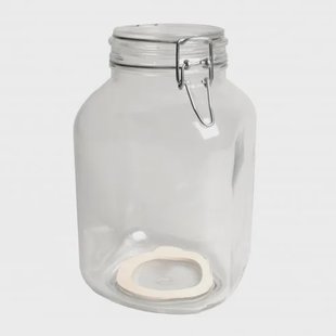 Beugelpot, glas, vierkant, 3 l