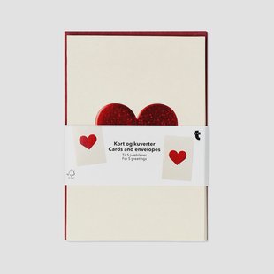 Hartvormige wenskaarten - 5 stuks