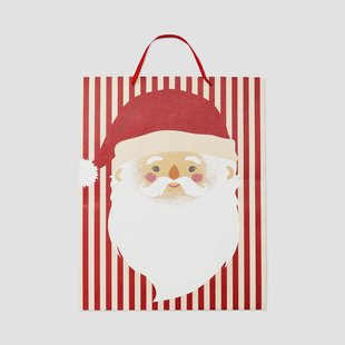 Geschenkzak met kerstman gezicht - 50 cm