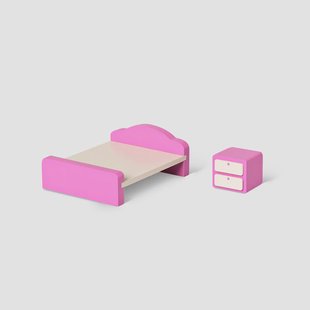 Poppenhuis slaapkamermeubels - 2 stuks