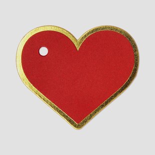 Cadeaulabels met rood hart - 10 stuks