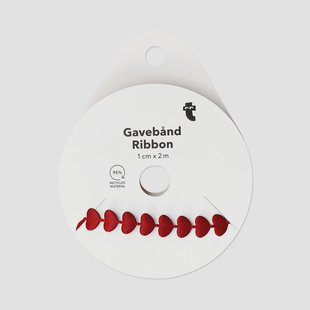 Lint als kleine rode hartjes - 2 m