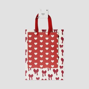 Geschenktasjes met strikjes en hartjes - 2 stuks