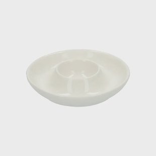 Eierdopje plat, porselein