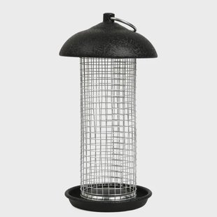Vogelvoedersilo voor pinda's, zwart metaal