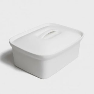 Pat&eacute;-/ terrinevorm, wit porselein, 17 x 12 x 18 cm