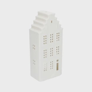 Waxinelichthouder,  porselein, huisje met trapgevel, 20 cm
