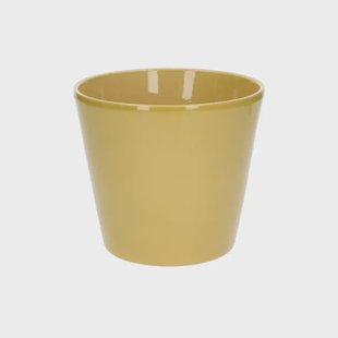 Bloempot, aardewerk, geel,&Oslash; 17,5 cm