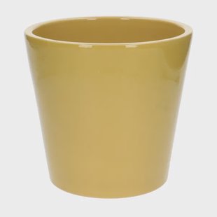 Bloempot, aardewerk, geel,&Oslash; 20 cm