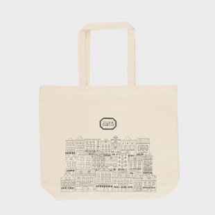 Canvas tas, Dille&amp;Kamille, bio-katoen, gevels, groot, 48 x 40 x 10 cm