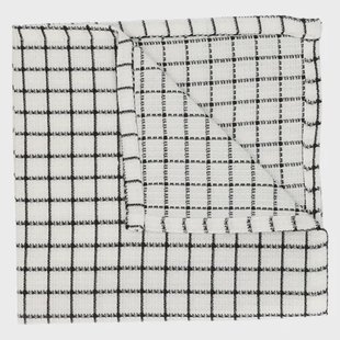 Vaatdoekje, bio-katoen, zwart ruit