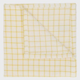 Vaatdoekje, bio-katoen, lichtgeel geruit, 40 x 40 cm