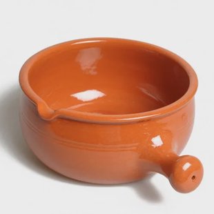Fonduepan/caquelon, groot, terracotta