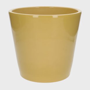 Bloempot, aardewerk, geel,&Oslash; 25 cm