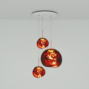 Melt Trio ronde hanglamp 81 cm 3-lamps koper Melt Trio Round Tom Dixon - Woonkamer - Designer - Kunststof - Meerdere lampen
