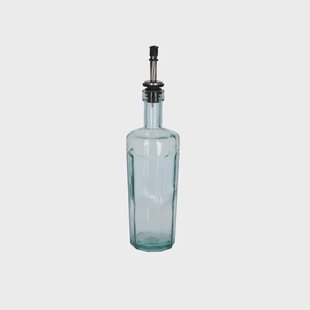Olie- of azijnfles met facetten, gerecycled glas, 500 ml