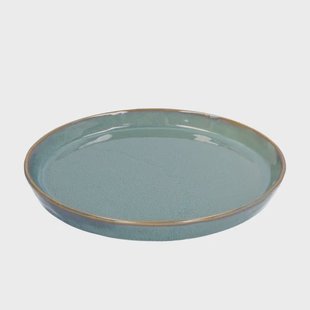 Bord reactieve glazuur, steengoed, groen,&Oslash; 20,5 cm