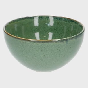 Schaal reactieve glazuur, steengoed, groen,&Oslash; 18 cm