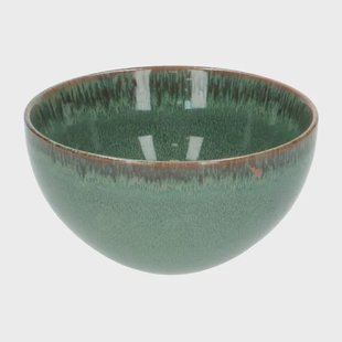 Schaal reactieve glazuur, steengoed, groen,&Oslash; 13,5 cm