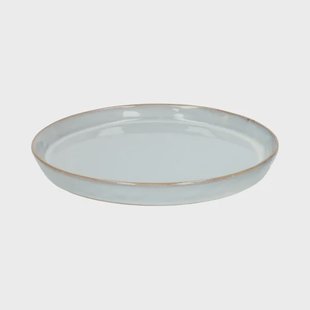 Bord reactieve glazuur, steengoed, grijs,&Oslash; 20,5 cm