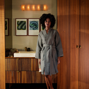 Kayori Geisha - Badjas - Wafel - XL - Antracite